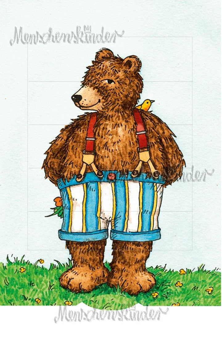 Ziehkarte - Blumenbär (Klappkarte) von Discordia
