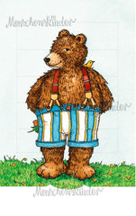 Ziehkarte - Blumenbär (Klappkarte) von Discordia