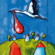Ziehkarte - Klapperstorch (Klappkarte) von Discordia
