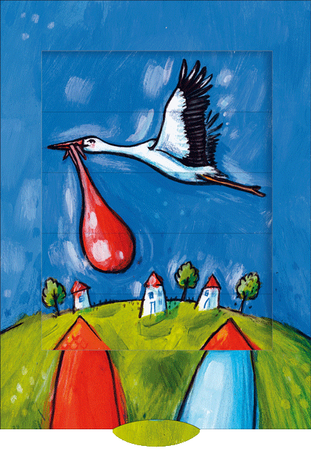 Ziehkarte - Klapperstorch (Klappkarte) von Discordia