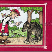 Ziehkarte - Rotkäppchen Wölfchen (Klappkarte) von Discordia