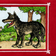 Ziehkarte - Rotkäppchen Wölfchen (Klappkarte) von Discordia