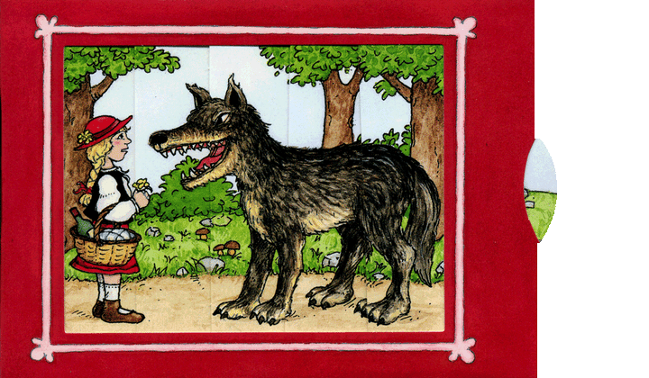 Ziehkarte - Rotkäppchen Wölfchen (Klappkarte) von Discordia