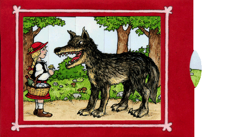 Ziehkarte - Rotkäppchen Wölfchen (Klappkarte) von Discordia