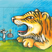 Ziehkarte - Tiger & Maus Geburtstag (Klappkarte) von Discordia