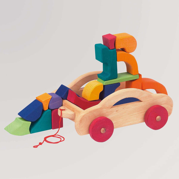 Bauwagen mit 17 farbigen Spielklötzen von Glückskäfer