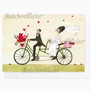 Klappkarte - Hochzeitskarte Tandemfahrrad von Grätz Verlag