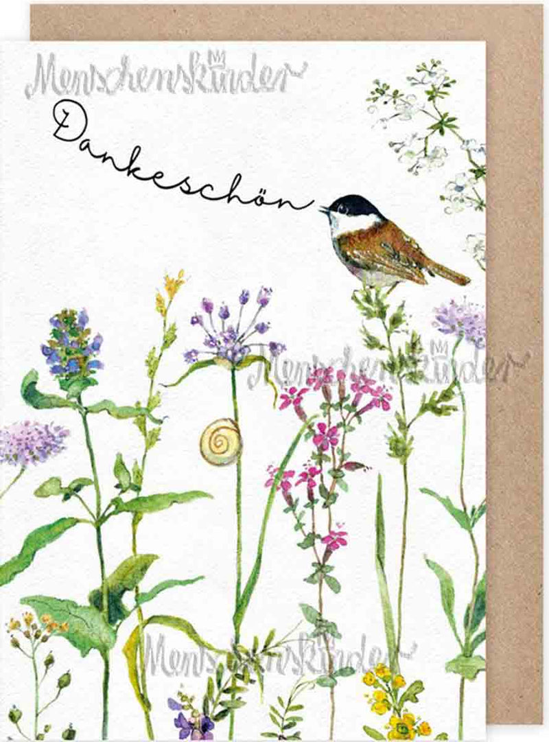 Klappkarte - Vogel singt Dankeschön von Grätz Verlag