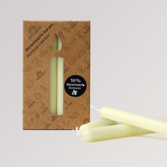 Bienenwachs-Kerzen, Creme (10%) von Grimms