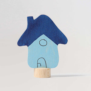 Geburtstagsstecker blaues Haus aus Holz von Grimms zur Dekoration
