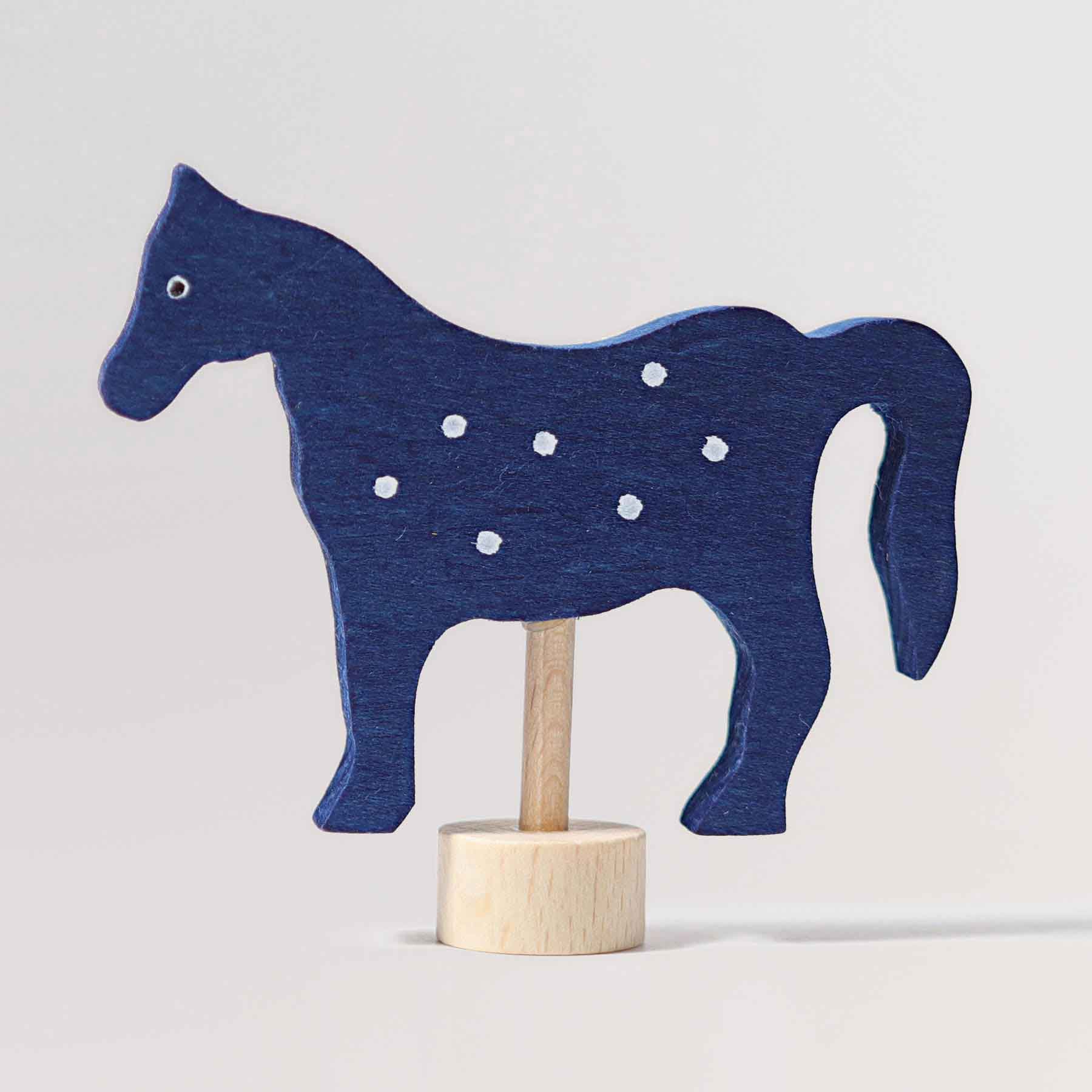 Geburtstagsstecker blaues Pferd aus Holz von Grimms zur Dekoration