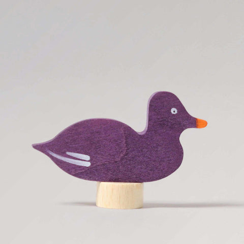 Steckfigur Ente in lila aus Holz von Grimms zur Dekoration
