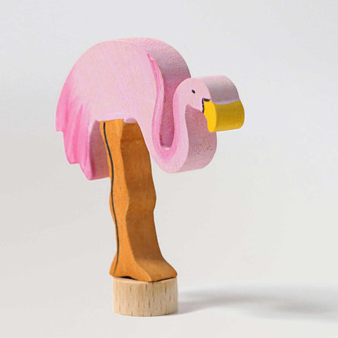 Steckfigur Flamingo von Grimms als Deko für Geburtstagsringe