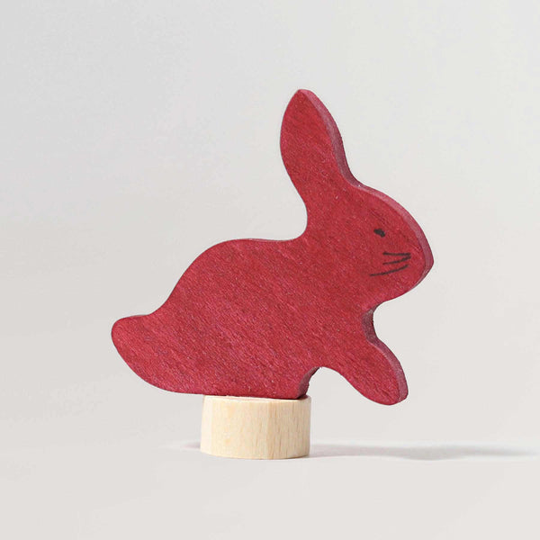 Steckfigur Hase in rot von Grimms als Deko für Geburtstagsringe