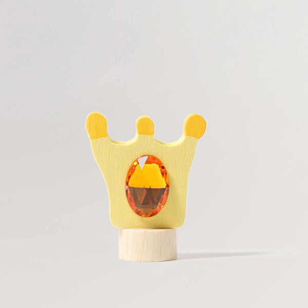 Steckfigur Krone in gelb mit Funkelstein von Grimms als Deko für Geburtstagsringe
