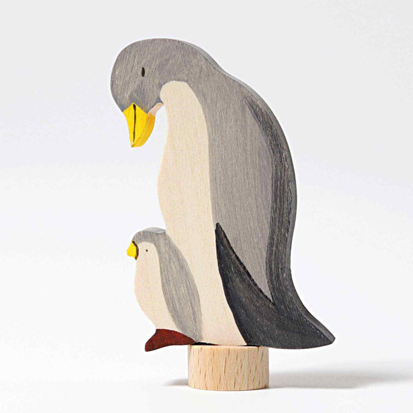 Steckfigur Pinguine Eltern und Kleines von Grimms als Deko für Geburtstagsringe