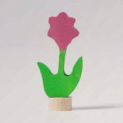 Steckfigur Rosa Blume von Grimms aus Holz  als Deko für Geburtstagsringe