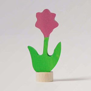 Steckfigur Rosa Blume von Grimms aus Holz  als Deko für Geburtstagsringe
