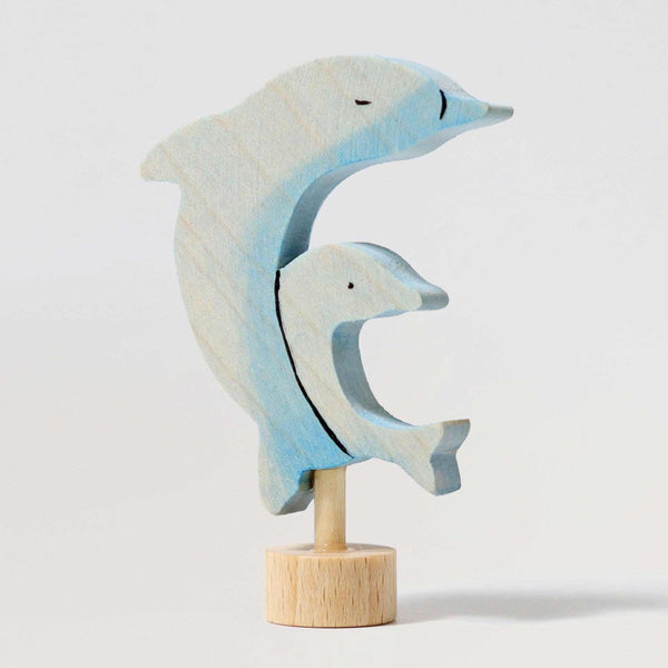 Steckfigur zwei Delfine in hellem blau von Grimms für Geburtstagsringe