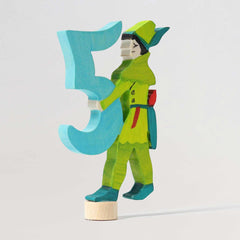 Zahlenstecker Märchen-5 - Robin Hood von Grimms zur Deko für Geburtstagsringe