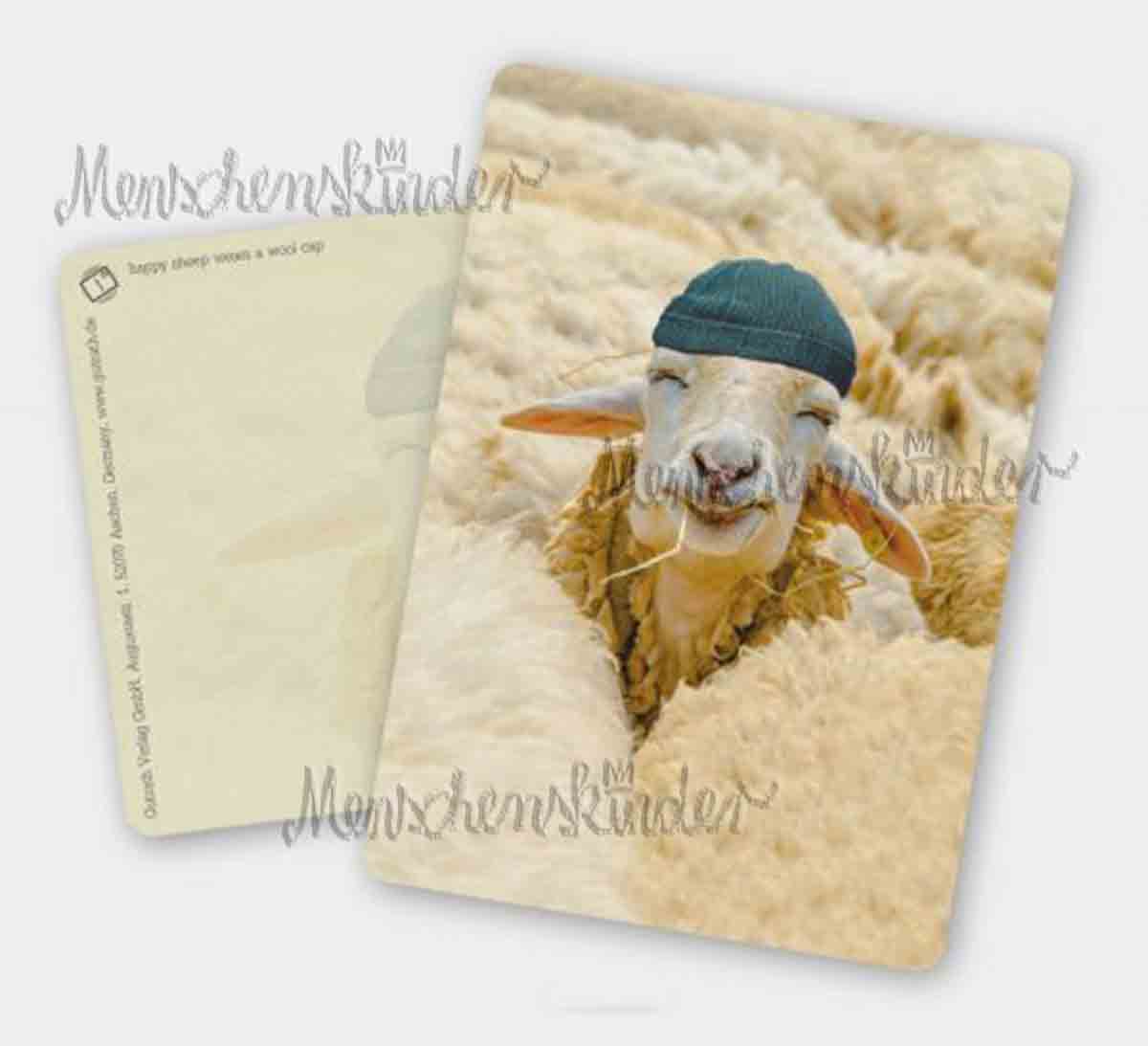Postkarte - Glückliches Schaf von Gutrath