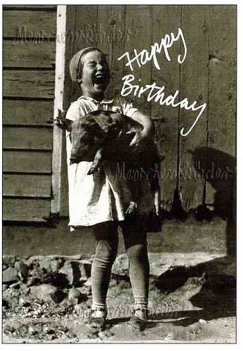 Postkarte - "Happy Birthday" - Glücksschweinchen von Gutrath