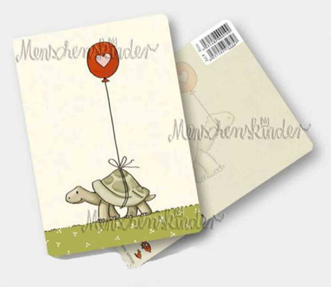 Postkarte - Schildkröte mit Herzballon von Gutrath