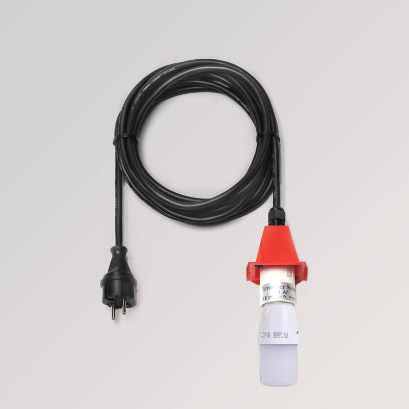 Kabel E27, schwarz (DE) mit LED für A4 und A7 rot, Außenbereich von Herrnhuter Sterne