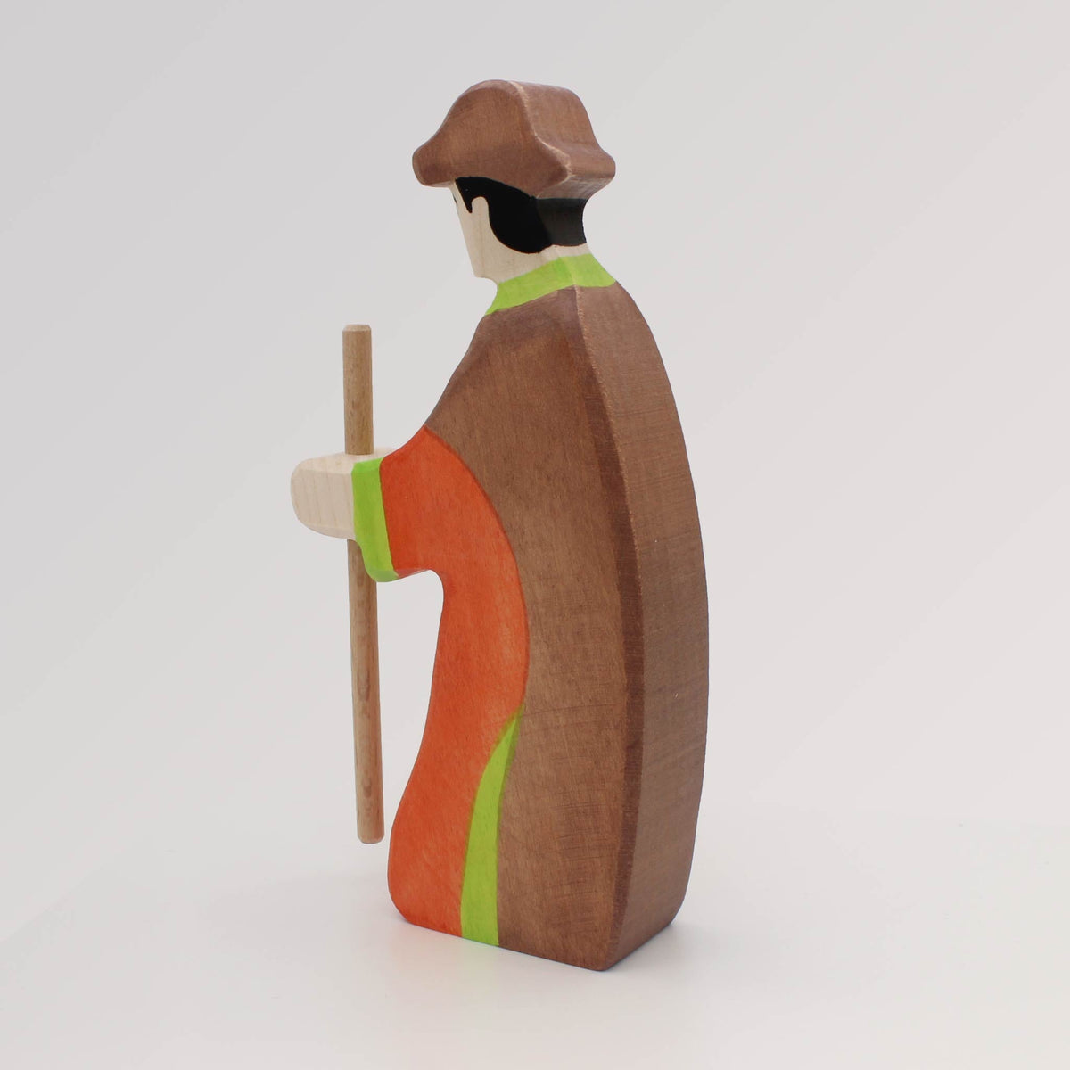 Holztiger Hirte Mit Flöte – Handbemaltes Holzspielzeug, Aus Ahorn, Für Kinder