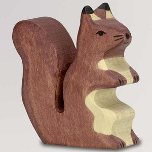 Holzfigur Eichhörnchen braun von Holztiger