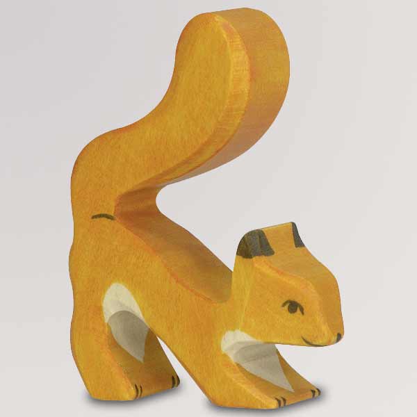 Holzfigur Eichhörnchen orange von Holztiger