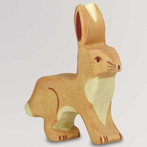 Holzfigur Hase, Ohren hoch von Holztiger