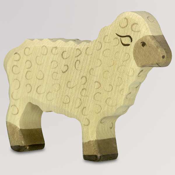 Holzfigur Schaf, weiß von Holztiger