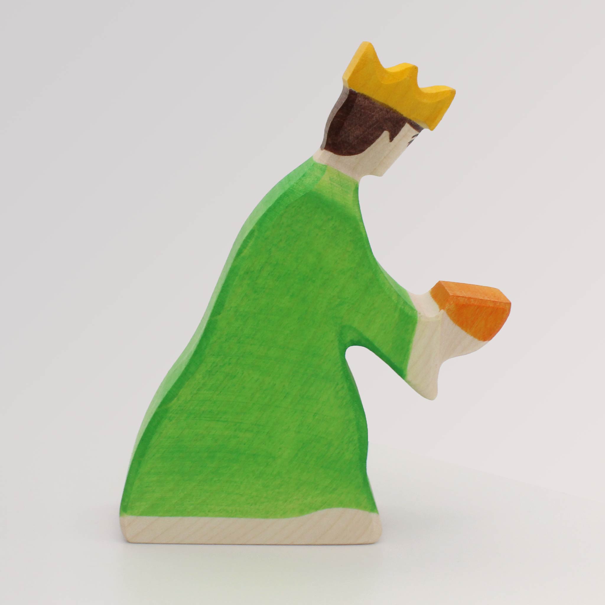 Holztiger Figur 'Balthasar 3' – Aus Massivem Ahornholz, Handbemalt, Kindersicher – Für Spielwelt & Dekoration
