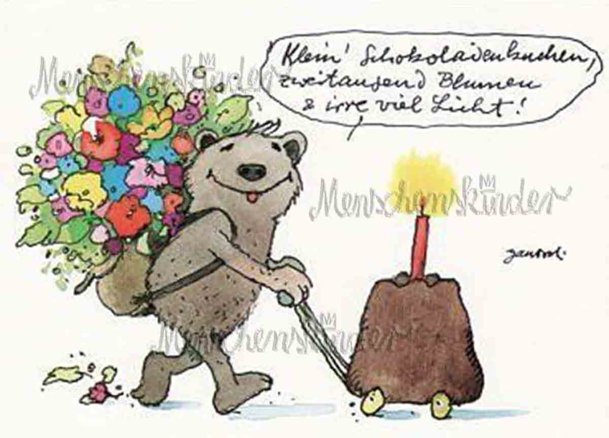 Postkarte - Geburtstagswünsche vom Janosch Bär von Janosch