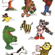 Postkarte - Janoschs Freunde Stickerkarte von Janosch