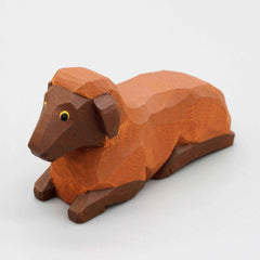 Schaf, dunkel, liegend, Kopf hoch von Lotte Sievers-Hahn