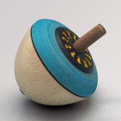 Kreisel Blumen-Ei in blau von Mader Kreiselmanufaktur