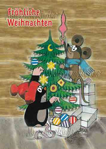 Postkarte - Fröhliche Weihnachten von Die Sendung mit der Maus