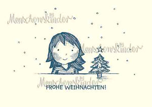 Postkarte - Frohe Weihnachten Schneeflocken von Modern Times