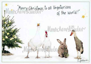 Postkarte - Merry Christmas to all Vegetarians von Modern Times