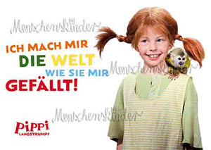 Postkarte - Pippi Ich mach mir die Welt von Pippi Langstrumpf