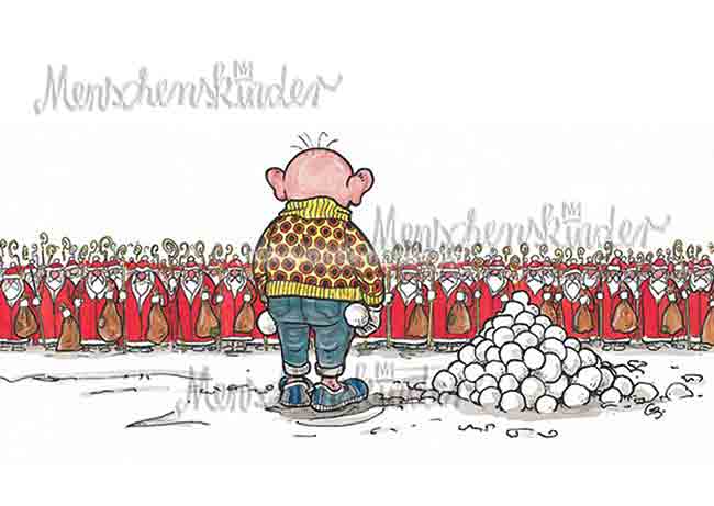 Postkarte - Schneeballschlacht von Modern Times