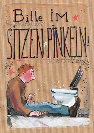 Postkarte - Sitzpinkler von Modern Times