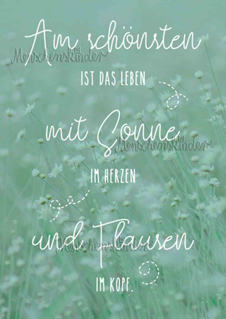 Postkarte - Sonne im Herzen & Flausen im Kopf von Modern Times