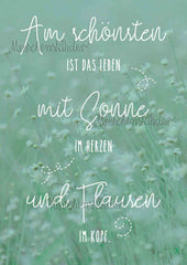 Postkarte - Sonne im Herzen & Flausen im Kopf von Modern Times