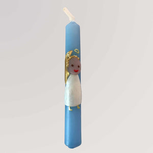 Geburtstagskerze Engel blau von Kerzenkunst Monika Balz