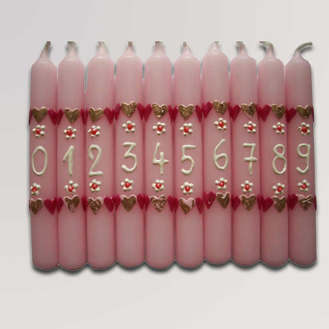 Geburtstagskerze Zahl, rosa von Kerzenkunst Monika Balz