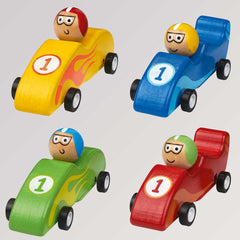 Rennwagen aus Holz, mit Rückziehmotor von Moses