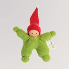 Wichtel, grün-rot, mit Rassel von Nanchen